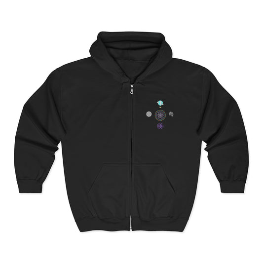 Turtle island Zip Hoodie - Unisex Sweatshirt for Cozy Days, Perfect Gift for Birthdays, Casual Wear, Gardening, and Festivals