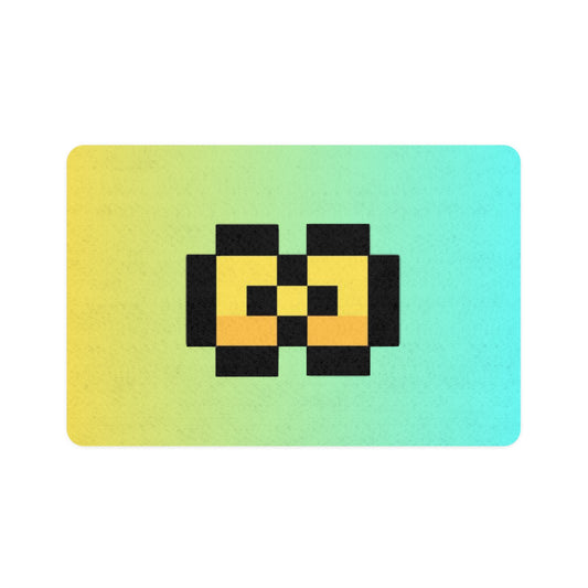 Bow Mafia Colorful Yellow Food Mat, Fun Feeding Barrier, Dog/Cat Dish Mat, Non-Slip Pet Accessory, Pet Gift, Home Decor