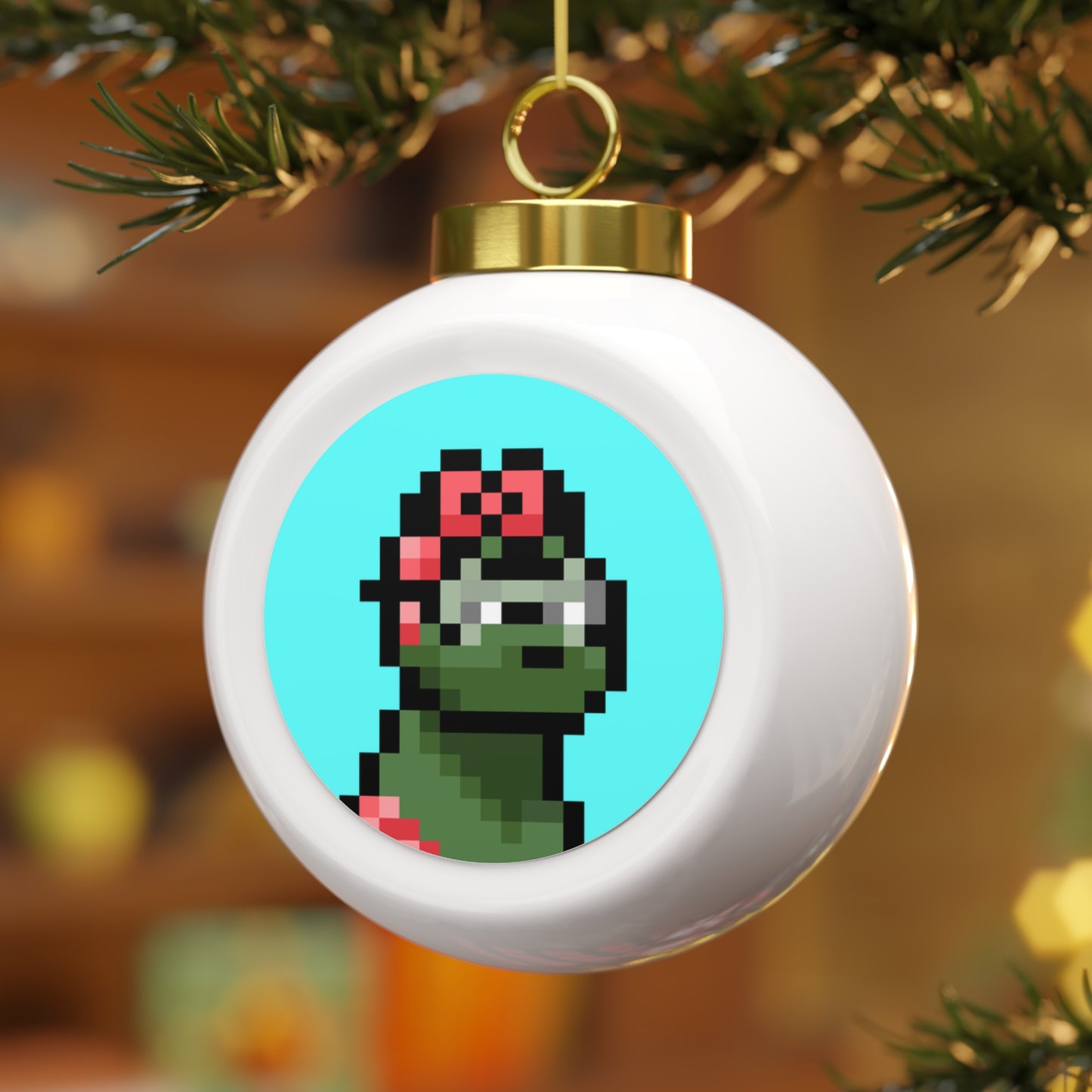 Bow Zombie Christmas Ball