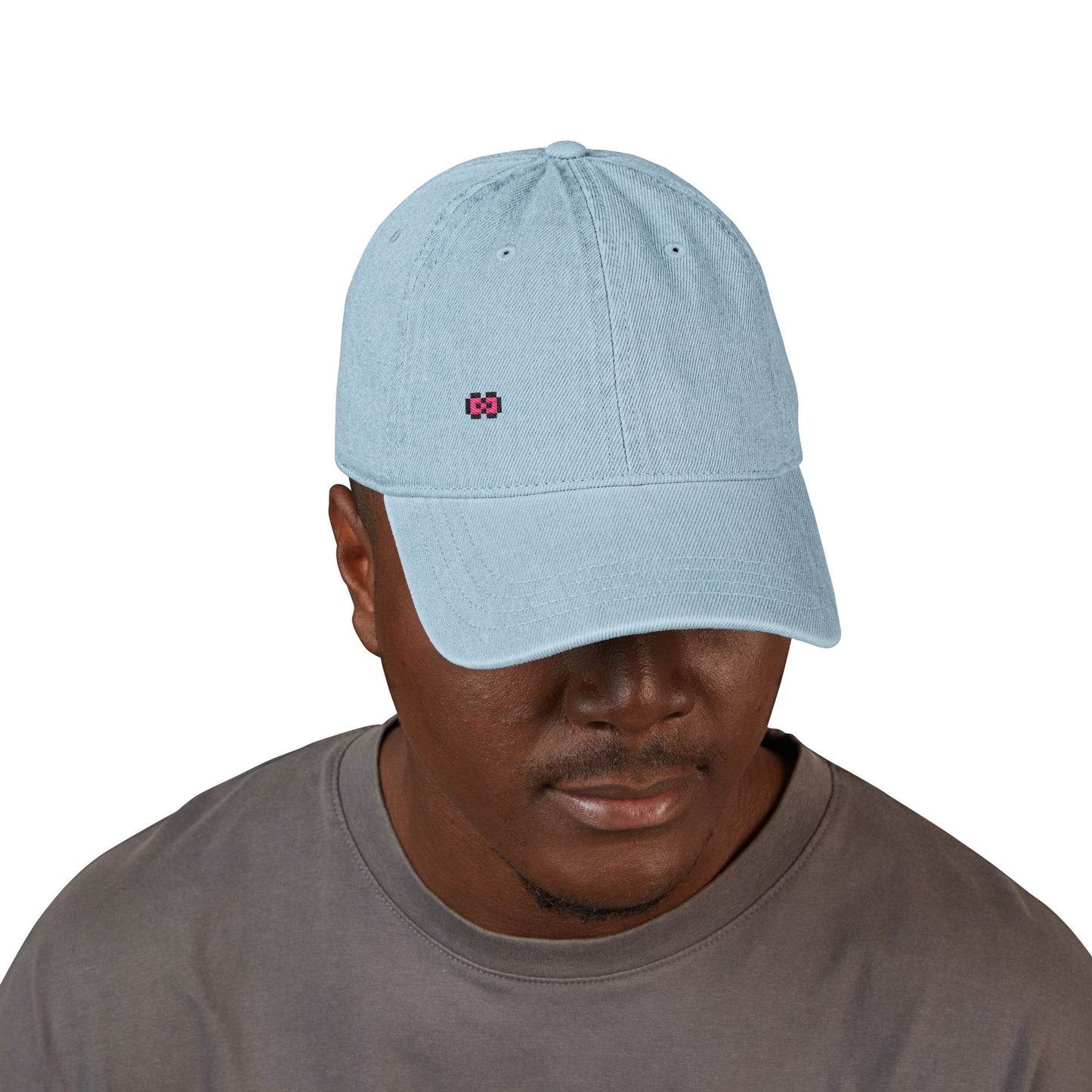 Pink Bow Denim Hat (Embroidery)
