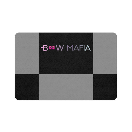 Bow Mafia Food Mat, Fun Feeding Barrier, Dog/Cat Dish Mat, Non-Slip Pet Accessory, Pet Gift, Home Decor