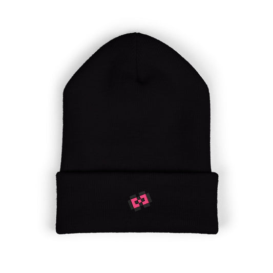 Classic Pink Bow Cuffed Beanie with Trendy Embroidery, Winter Accessory, Unisex Hat, Cool Gift for Him/Her, Casual Wear, Street Style